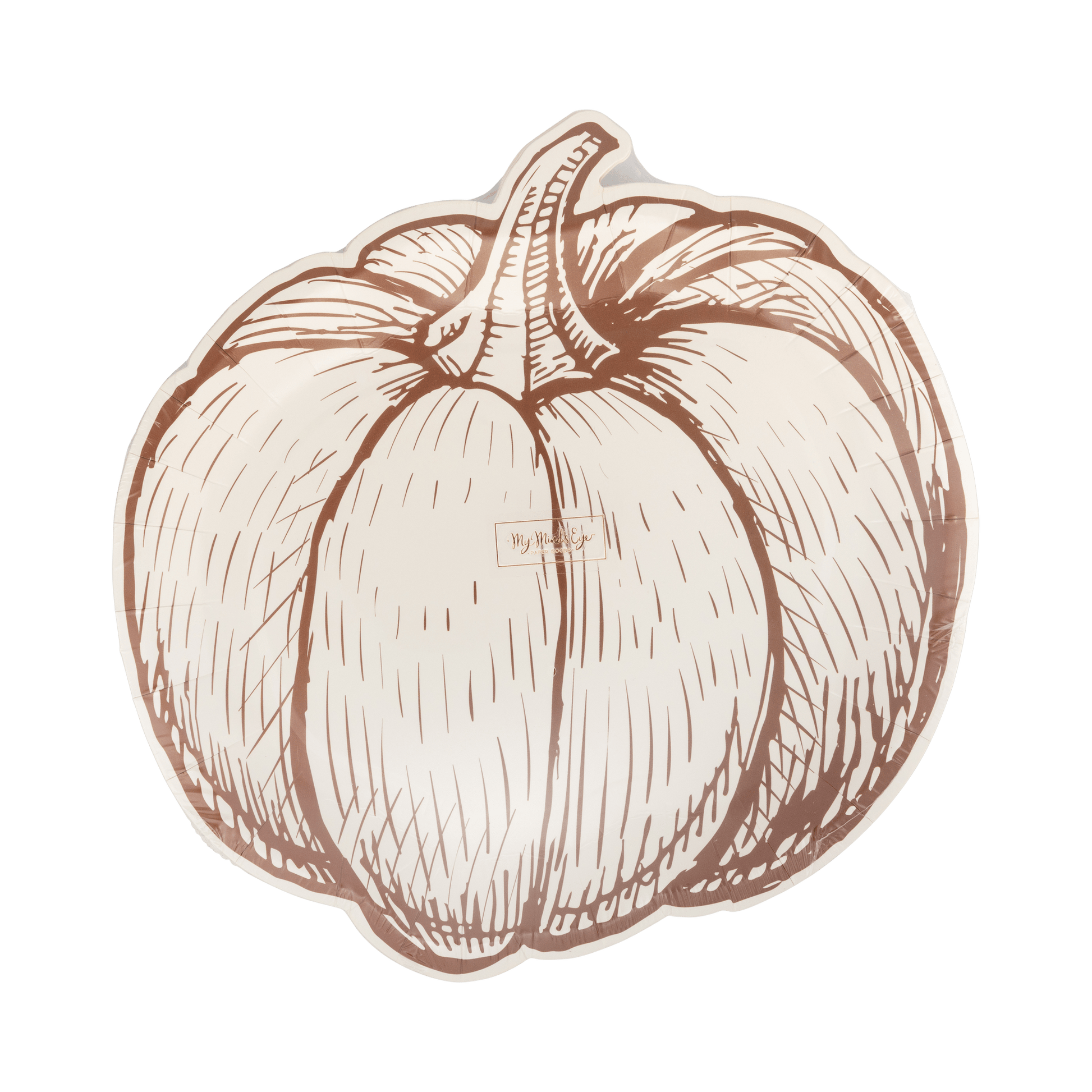 GTH1342 - Pumpkin Line Art Shaped Paper Plates - Bria Blair Creative