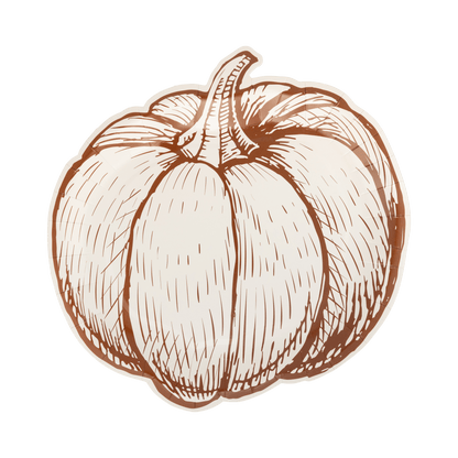 GTH1342 - Pumpkin Line Art Shaped Paper Plates - Bria Blair Creative