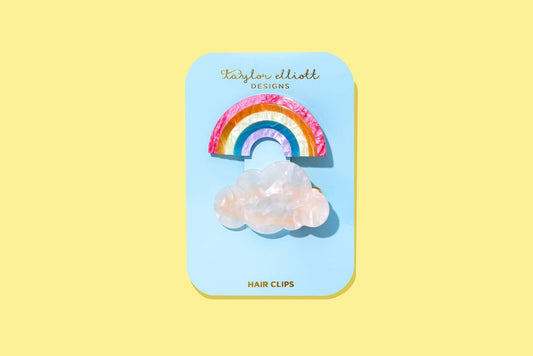 Hair Clip Set - Rainbow + Cloud - Multi - Colored Pearl - Bria Blair Creative