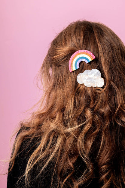 Hair Clip Set - Rainbow + Cloud - Multi - Colored Pearl - Bria Blair Creative