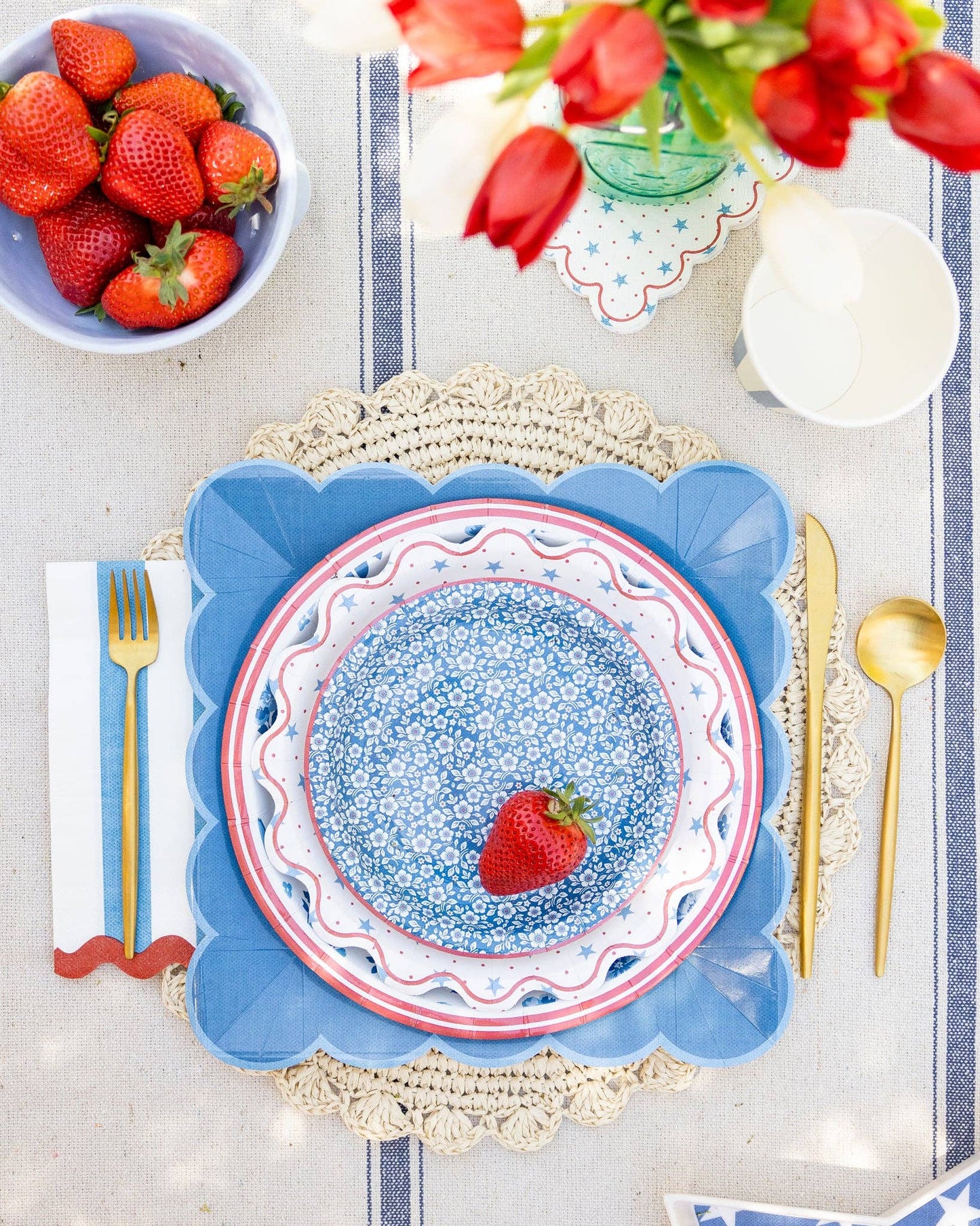 HAM1139 - Hamptons Stripes Dinner Napkin - Bria Blair Creative