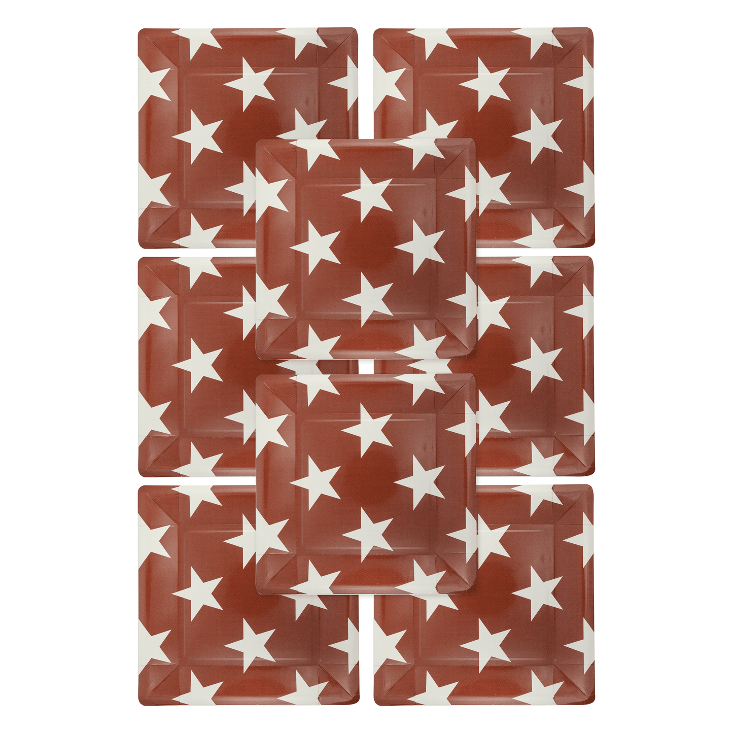 Hamptons Square Red Star Paper Plate - Bria Blair Creative