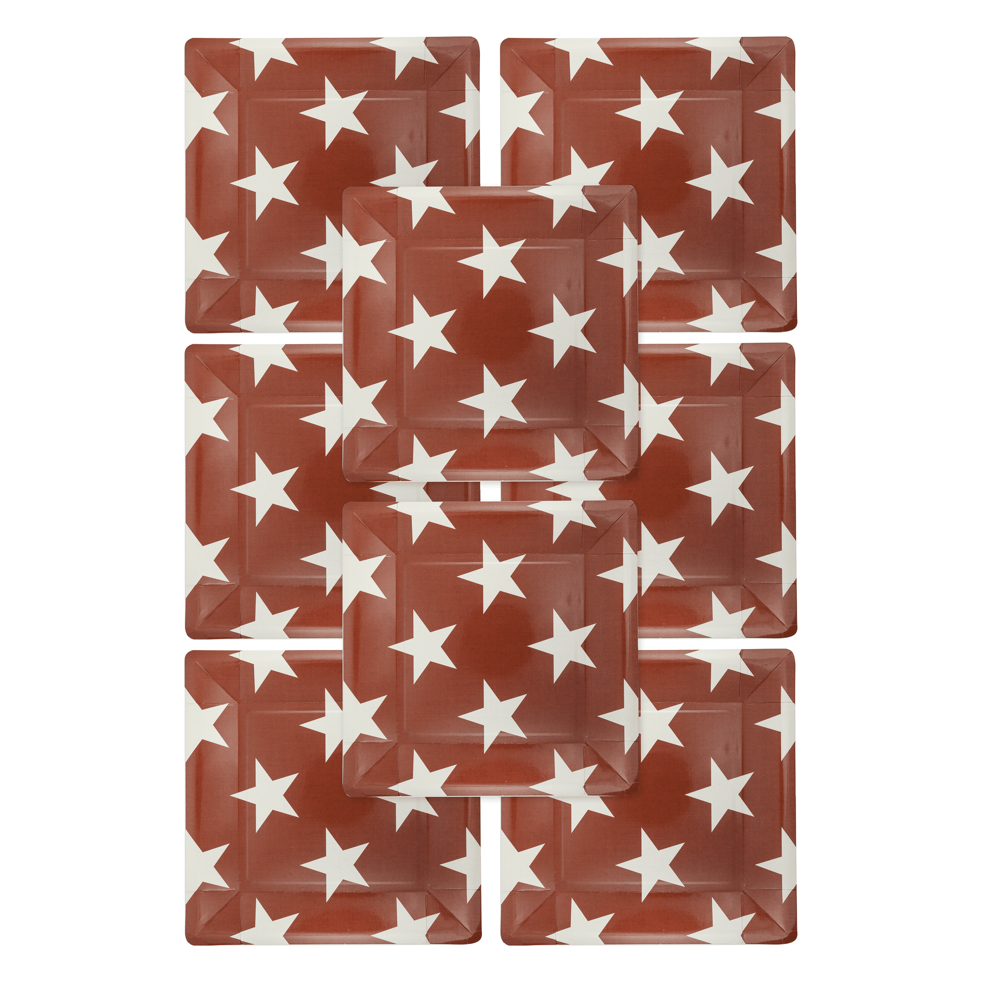 Hamptons Square Red Star Paper Plate - Bria Blair Creative