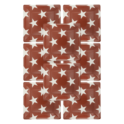 Hamptons Square Red Star Paper Plate - Bria Blair Creative