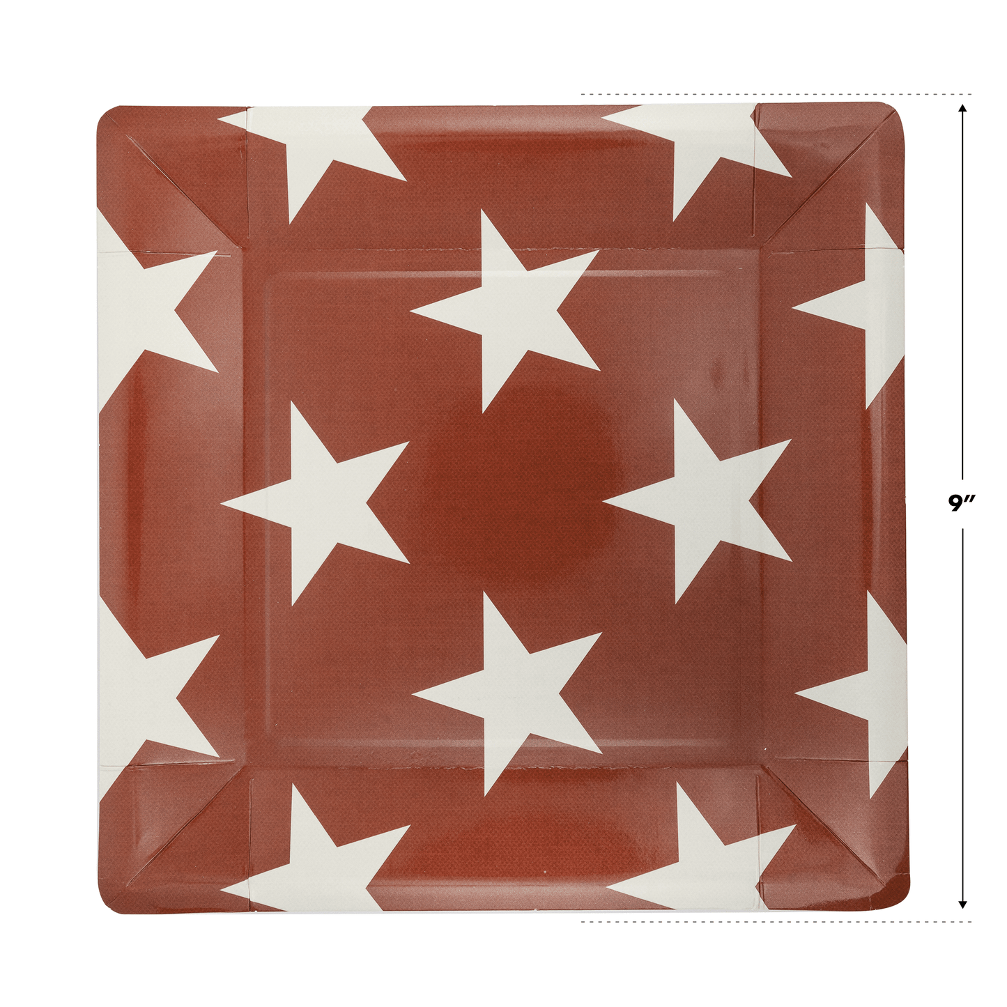 Hamptons Square Red Star Paper Plate - Bria Blair Creative