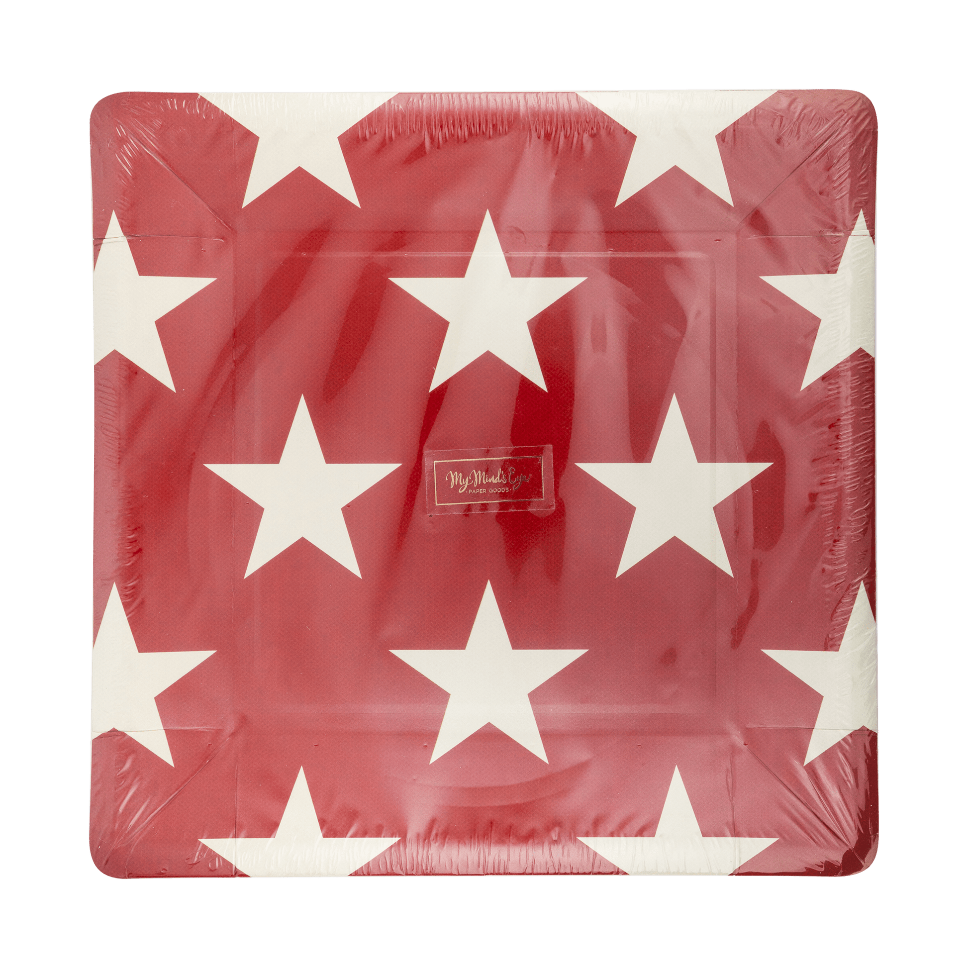 Hamptons Square Red Star Paper Plate - Bria Blair Creative