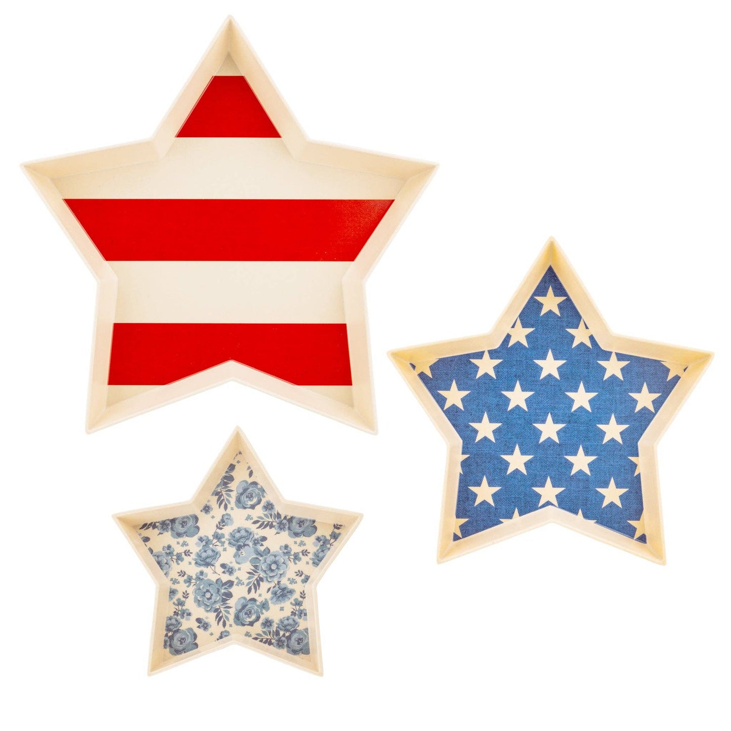 Hamptons Star Shaped Bamboo Reusable Tray Set - Bria Blair Creative