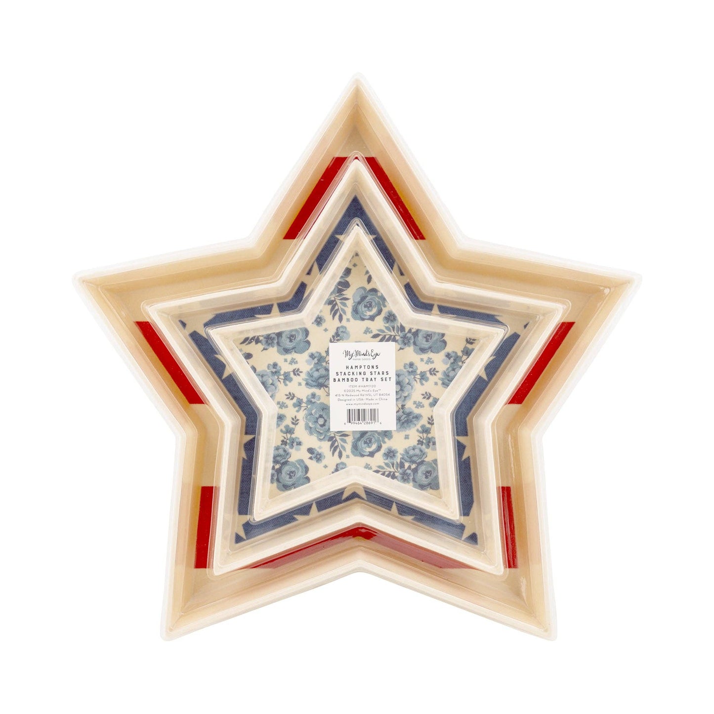 Hamptons Star Shaped Bamboo Reusable Tray Set - Bria Blair Creative