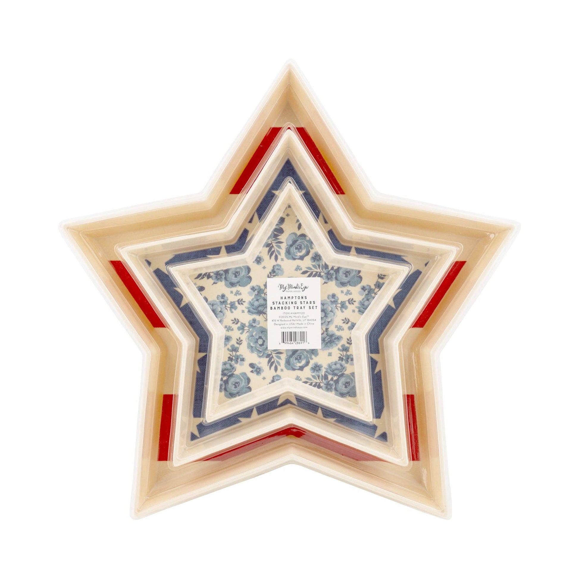 Hamptons Star Shaped Bamboo Reusable Tray Set - Bria Blair Creative
