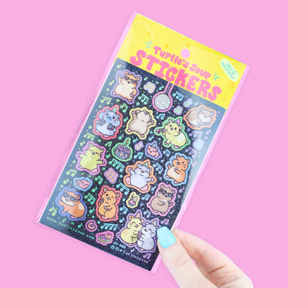 Hamster Dance Party Cute Stationery Vinyl Sticker Sheet - Bria Blair Creative