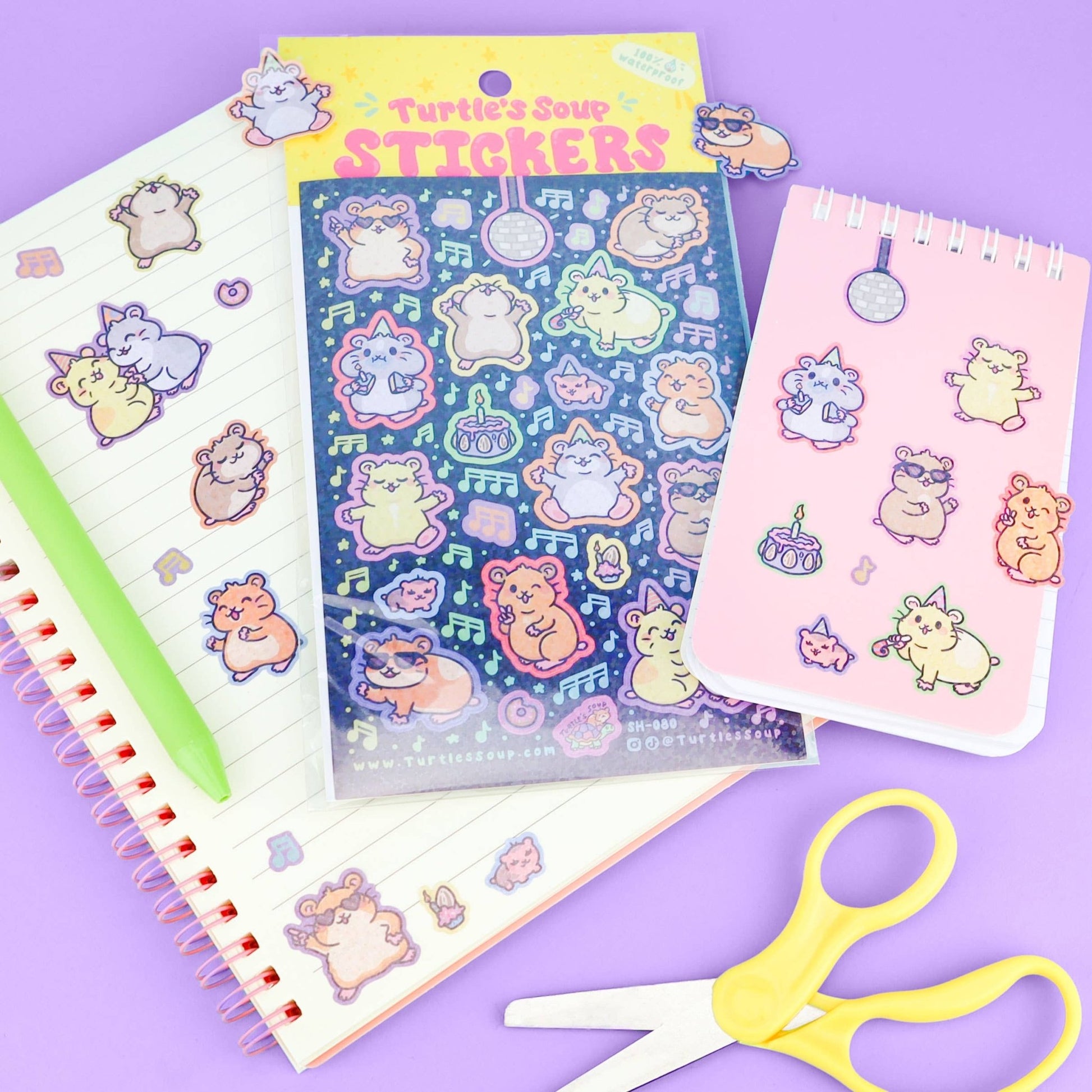 Hamster Dance Party Cute Stationery Vinyl Sticker Sheet - Bria Blair Creative