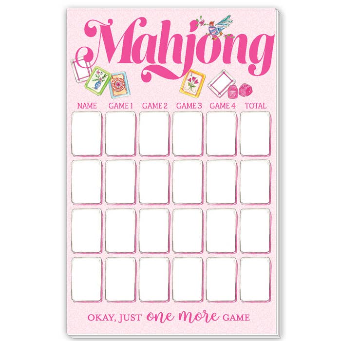 Handpainted Mahjong Score Pad Large Notepad - Bria Blair Creative