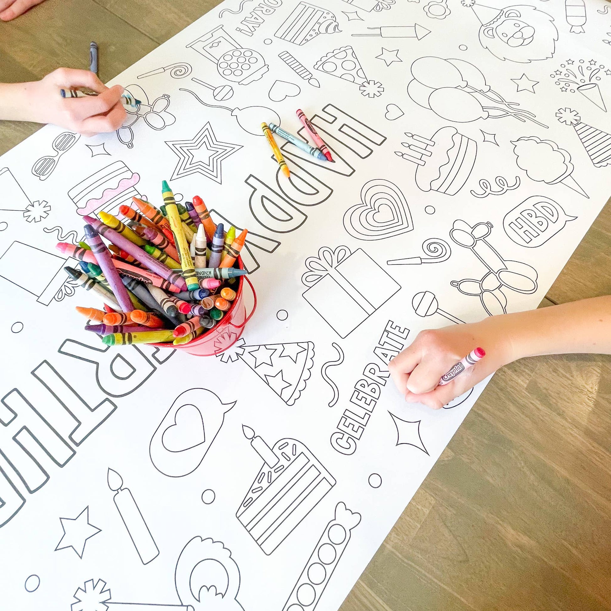 Happy Birthday Party Coloring Table Runner| Happy Birthday: Happy Birthday - Bria Blair Creative