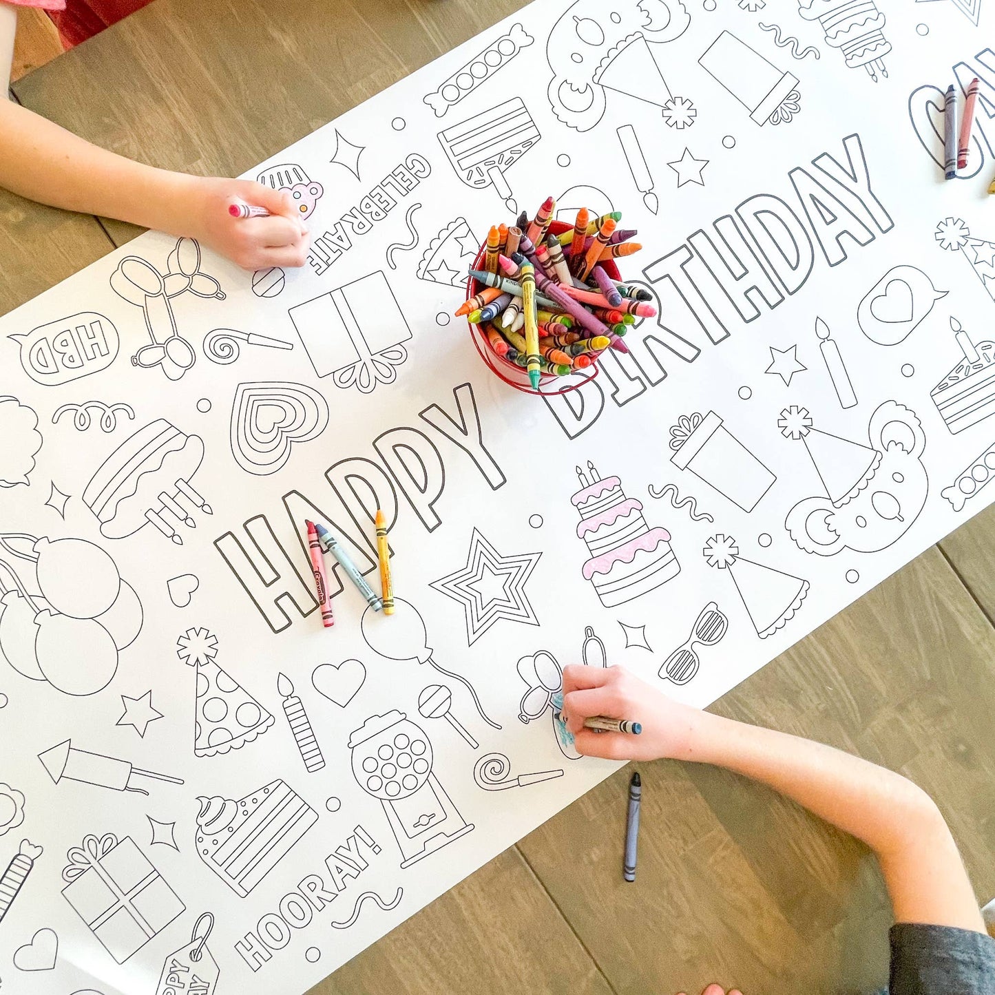 Happy Birthday Party Coloring Table Runner| Happy Birthday: Happy Birthday - Bria Blair Creative