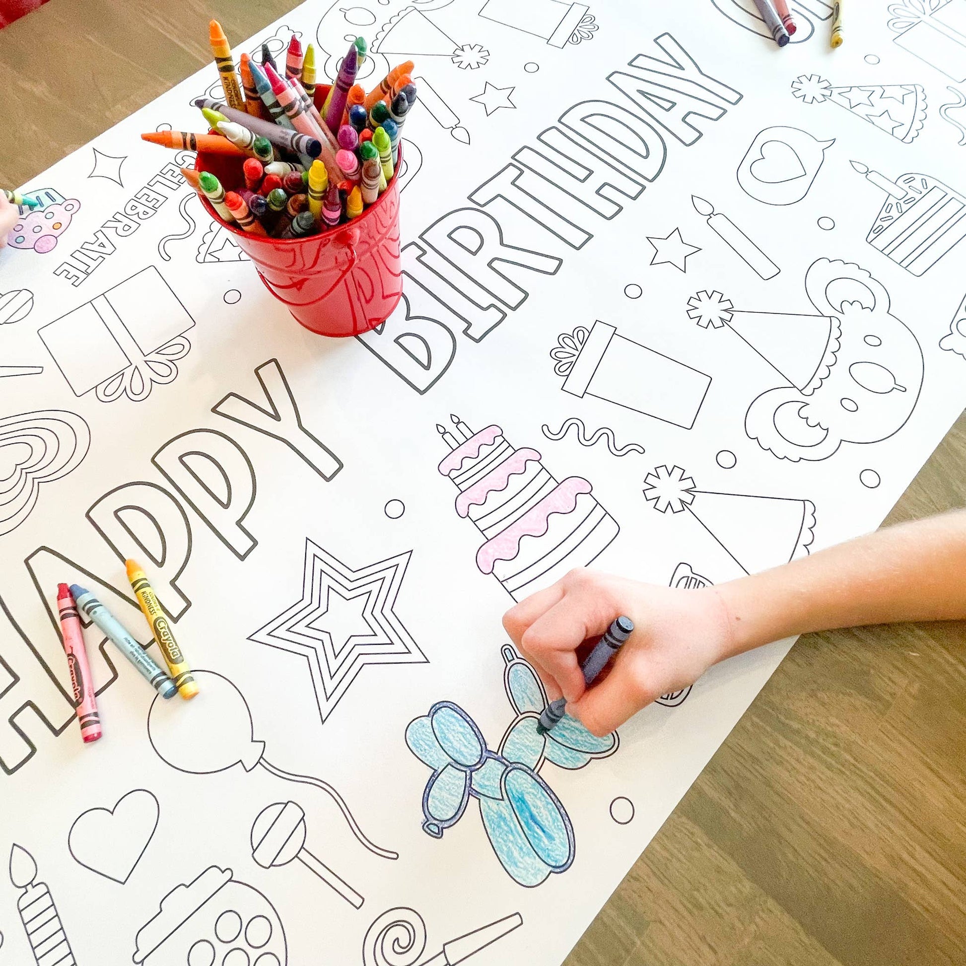 Happy Birthday Party Coloring Table Runner| Happy Birthday: Happy Birthday - Bria Blair Creative