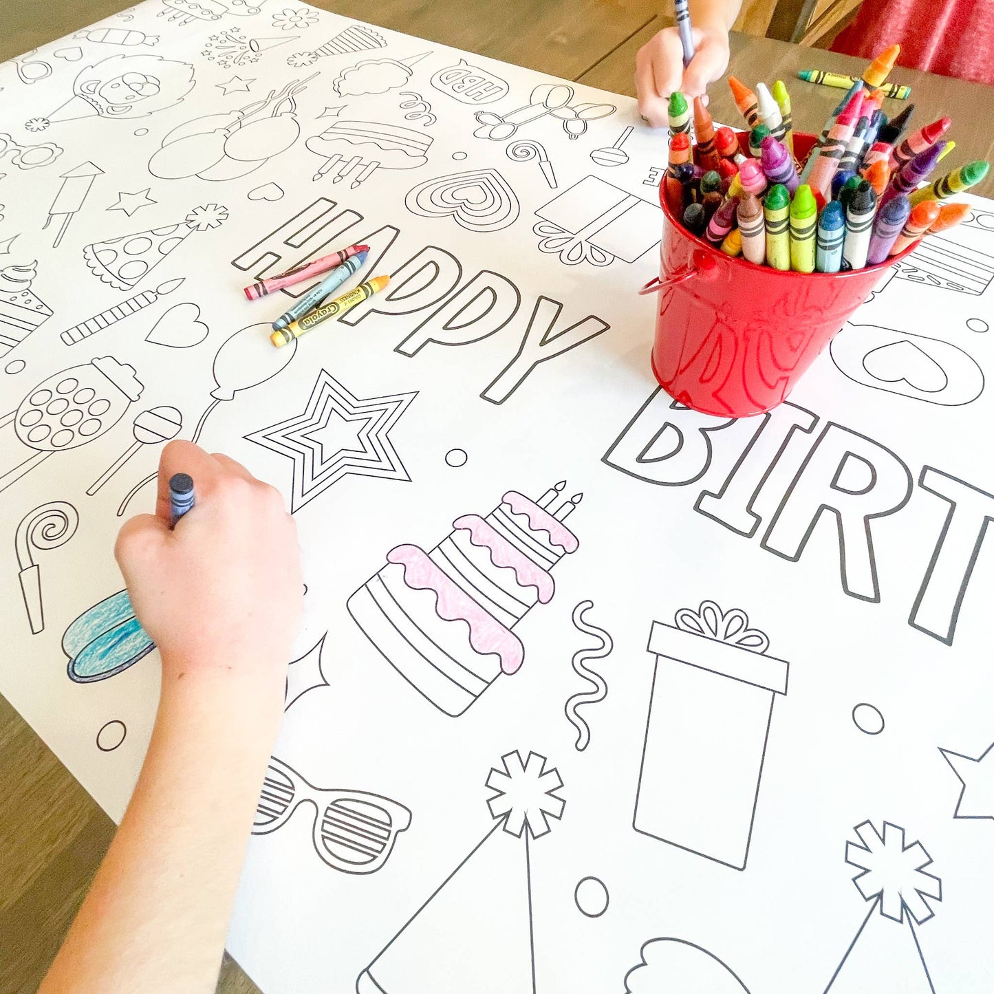 Happy Birthday Party Coloring Table Runner| Happy Birthday: Happy Birthday - Bria Blair Creative