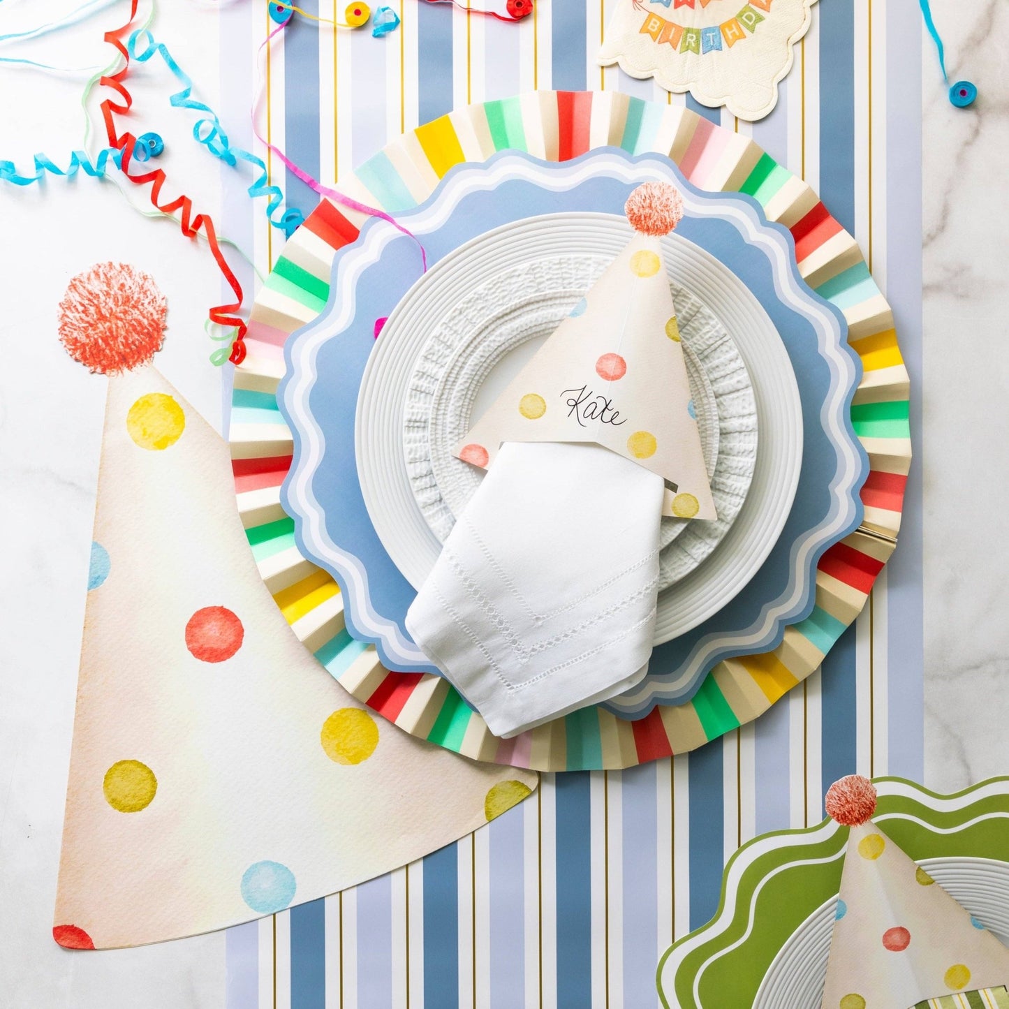Happy Birthday Party Hat Paper Placemats - Bria Blair Creative