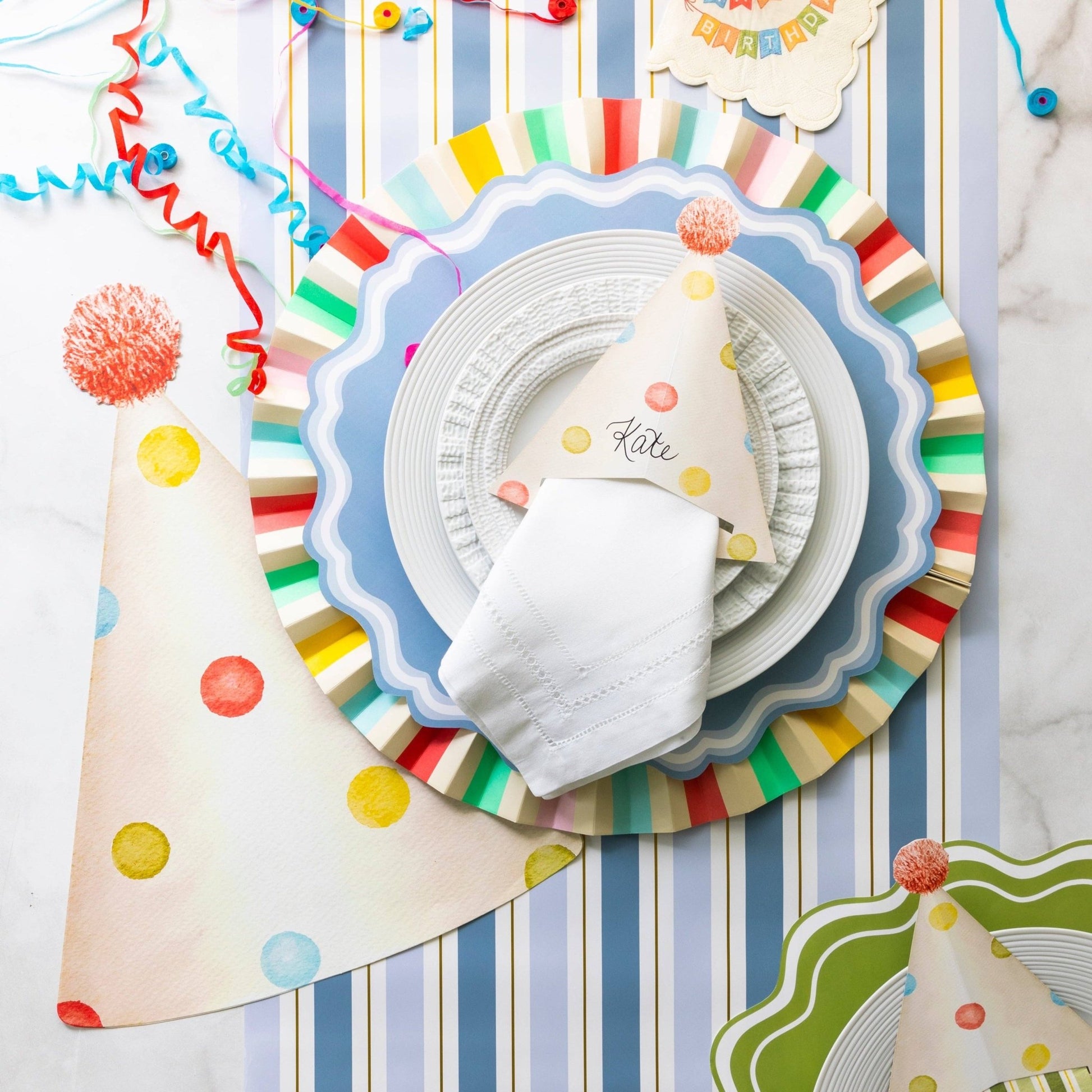 Happy Birthday Party Hat Paper Placemats - Bria Blair Creative