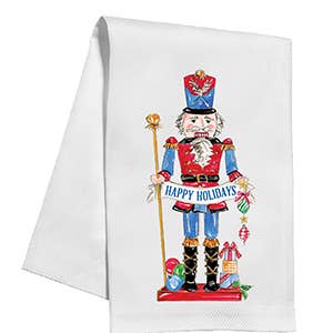Happy Holidays Red Nutcracker Kitchen Towel - Bria Blair Creative