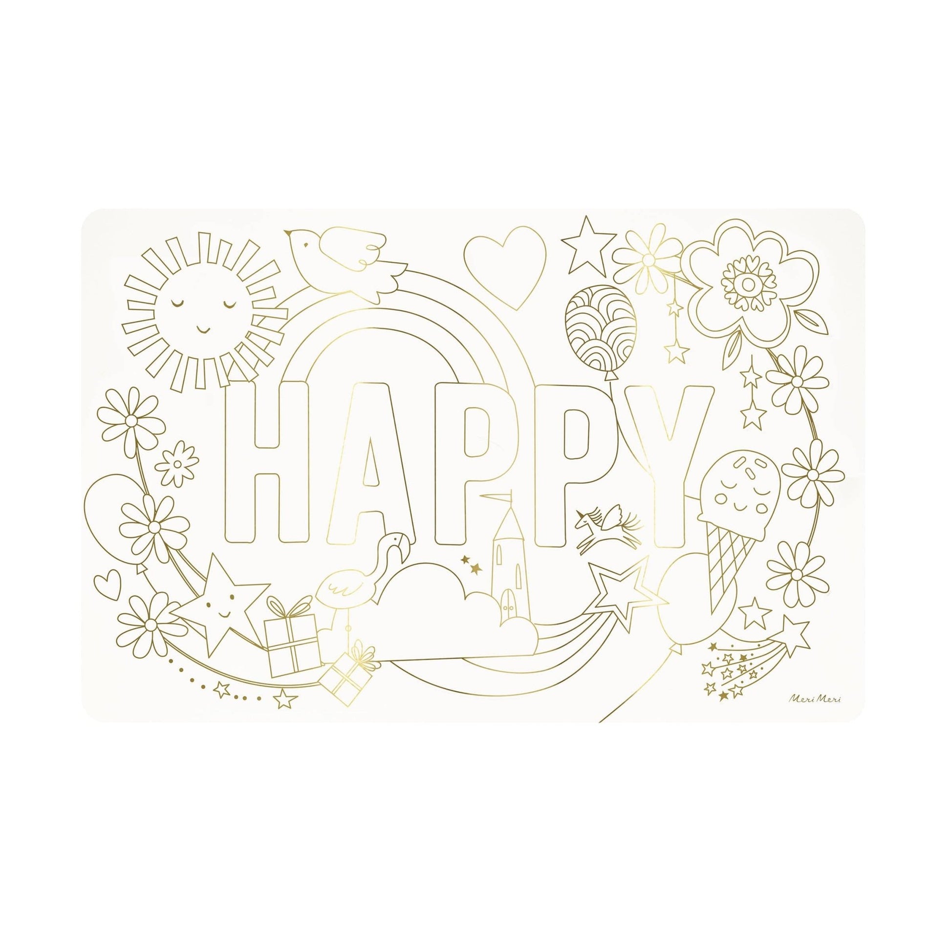 Happy Icons Colouring Placemats - Bria Blair Creative