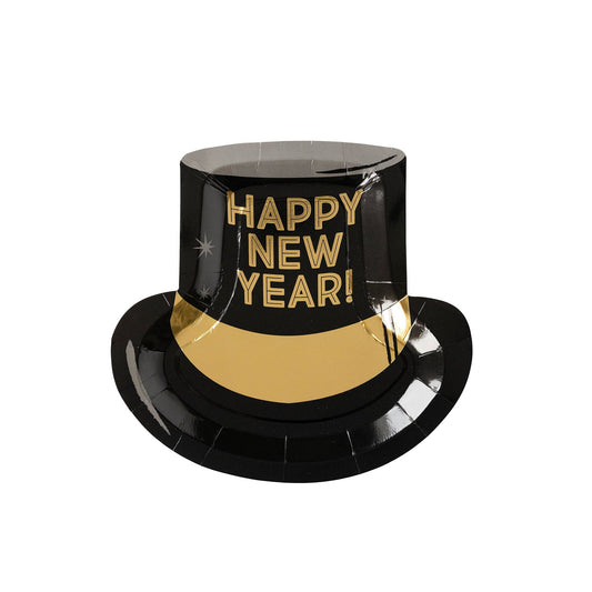 Happy New Year Hat Shaped Disposable Paper Plate - Bria Blair Creative