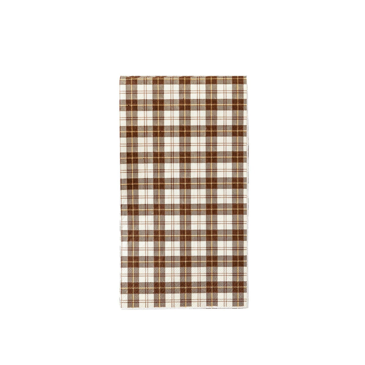 Harvest Brown Plaid Paper Dinner Napkin - Bria Blair Creative