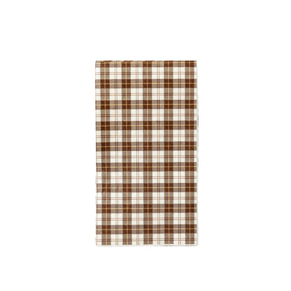 Harvest Brown Plaid Paper Dinner Napkin - Bria Blair Creative