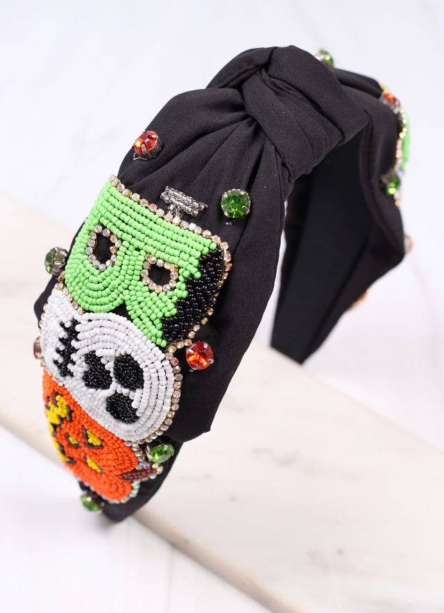 Haunted Boo Embellished Headband BLACK - Bria Blair Creative