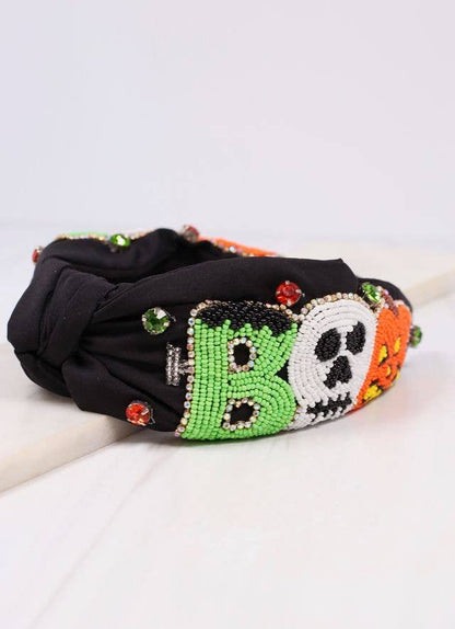 Haunted Boo Embellished Headband BLACK - Bria Blair Creative