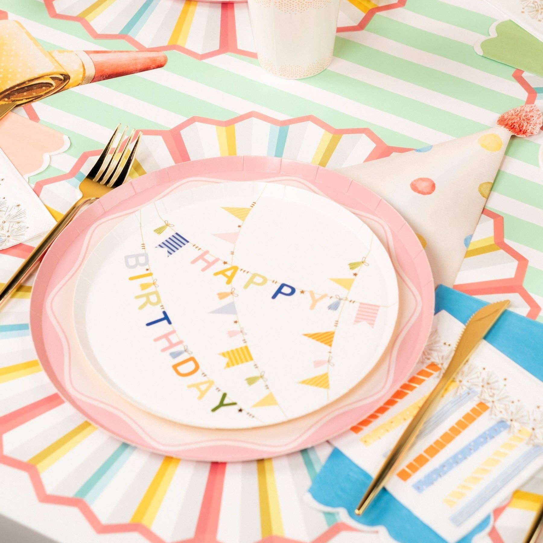 HB25 - DP1 - Birthday Cheer Dessert Plates - Bria Blair Creative