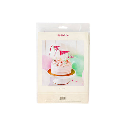HBD911 - Pink Happy Birthday Cake Topper - Bria Blair Creative