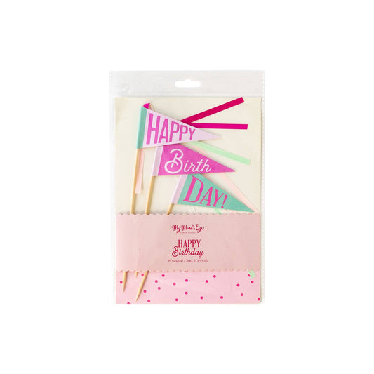 HBD911 - Pink Happy Birthday Cake Topper - Bria Blair Creative