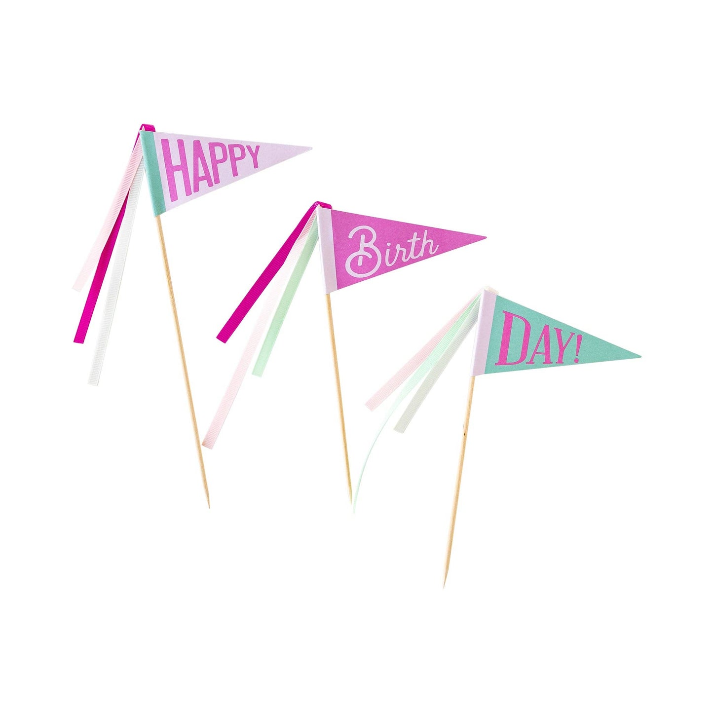HBD911 - Pink Happy Birthday Cake Topper - Bria Blair Creative