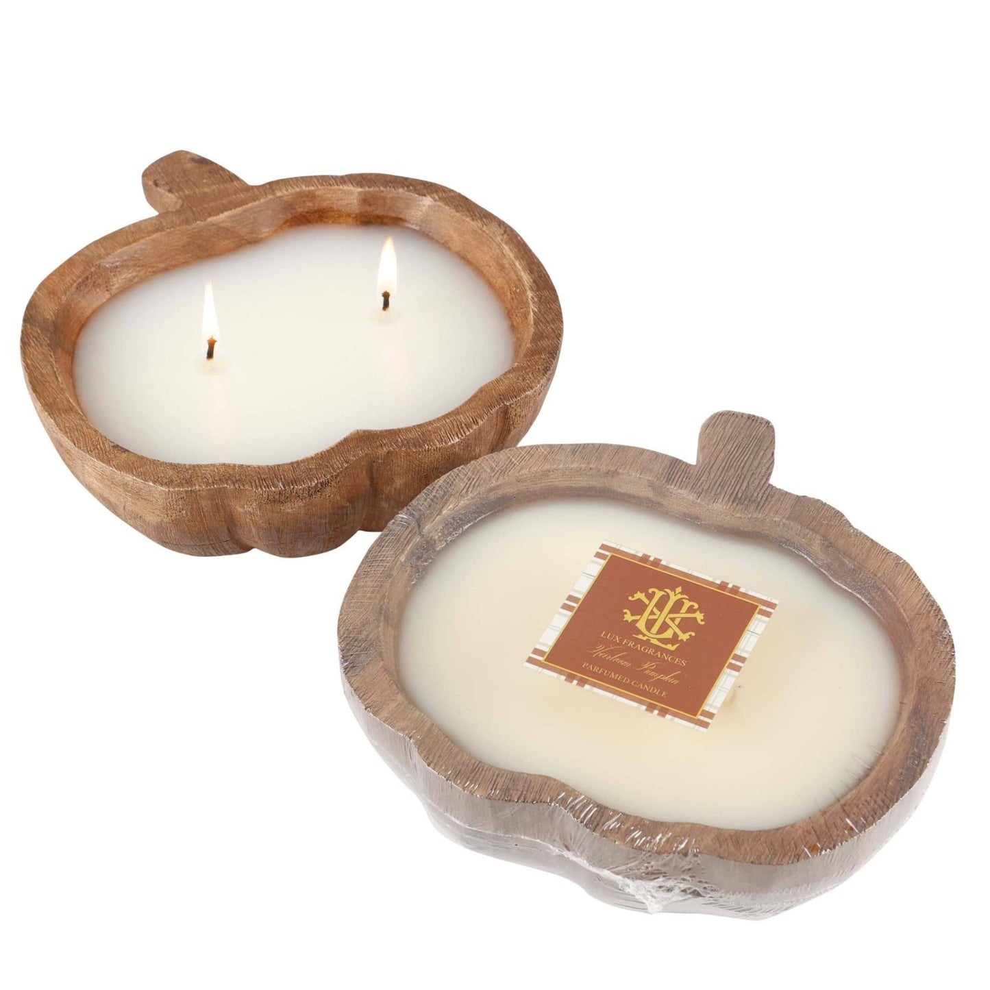 Heirloom Pumpkin 2 Wick Pumpkin Dough Bowl - Small - Bria Blair Creative