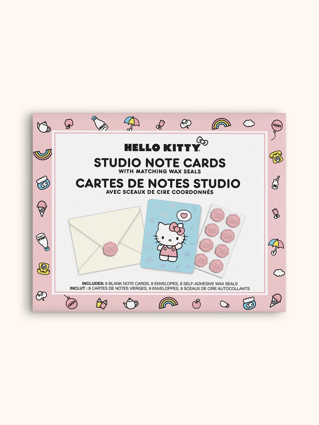 Hello Kitty Classic Pink Studio Note Cards with Wax Seals - Bria Blair Creative