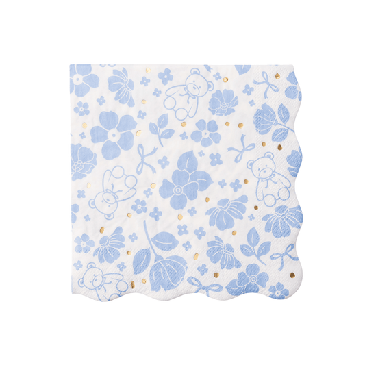 HENRY BEAR BLUE LARGE NAPKINS - Bria Blair Creative
