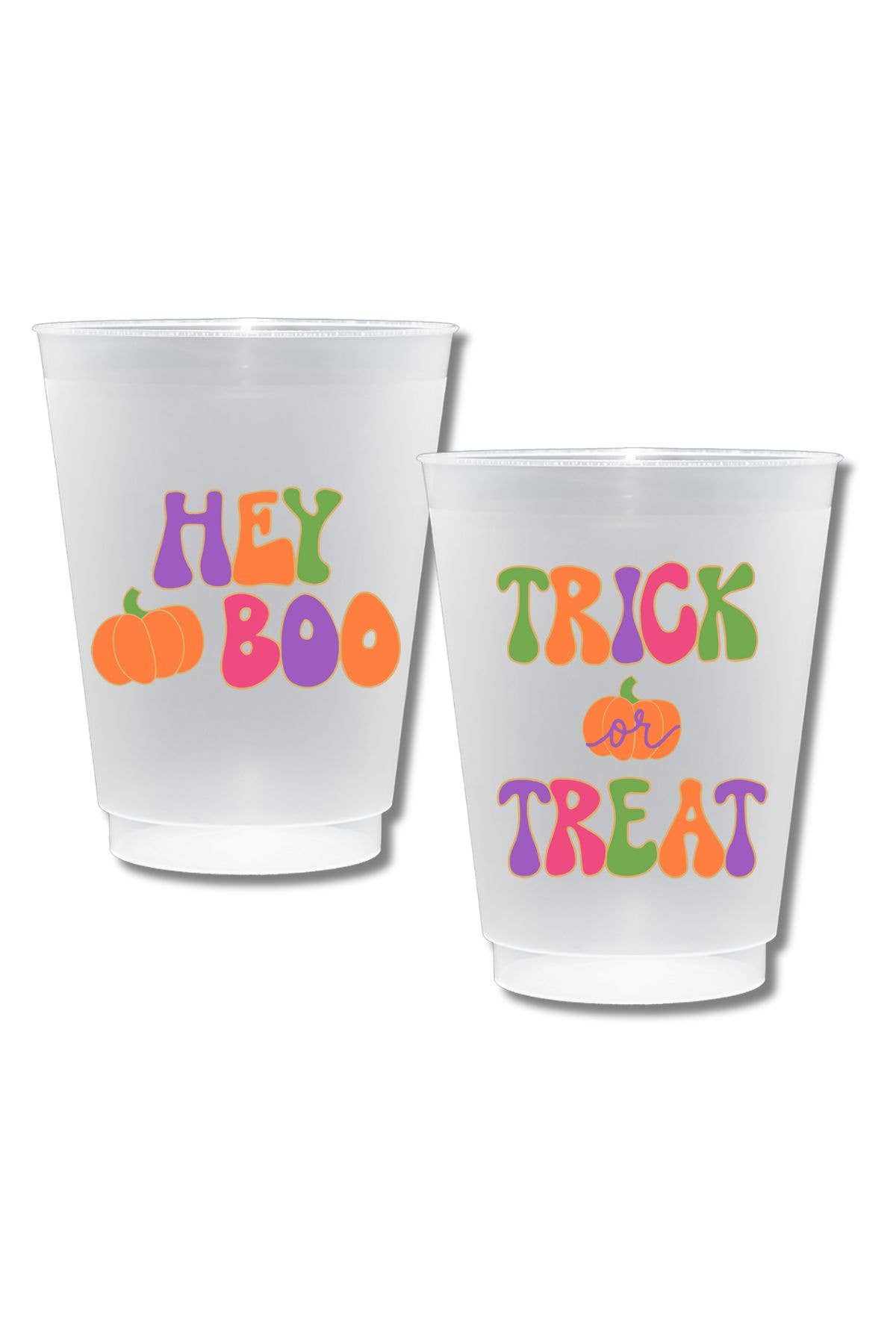 Hey Boo Shatterproof Frost Flex Plastic Cups (10) - Bria Blair Creative