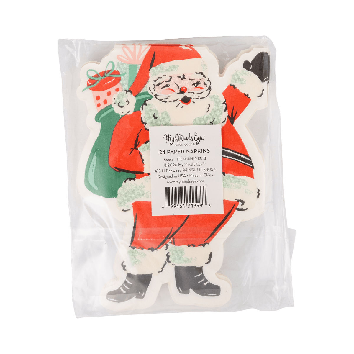 HLY1338 - Vintage Santa Shaped Paper Napkins - Bria Blair Creative