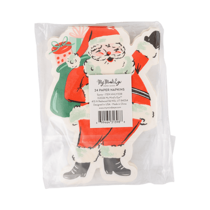 HLY1338 - Vintage Santa Shaped Paper Napkins - Bria Blair Creative