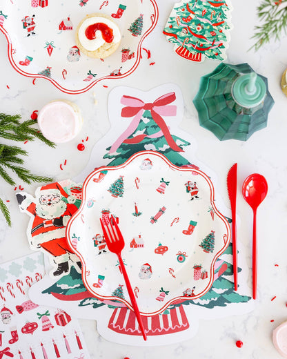 HLY1338 - Vintage Santa Shaped Paper Napkins - Bria Blair Creative