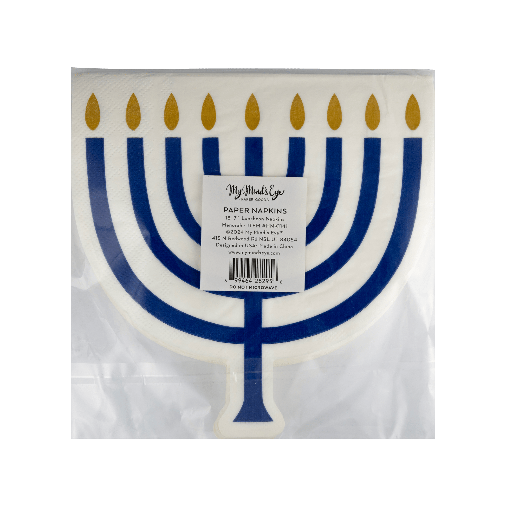 HNK1141 - Shaped Menorah Luncheon Napkin - Bria Blair Creative