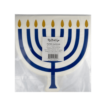 HNK1141 - Shaped Menorah Luncheon Napkin - Bria Blair Creative