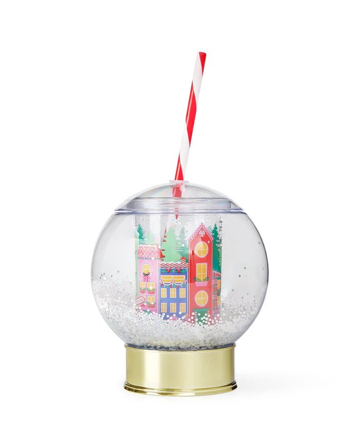 Holiday Village Snow Globe Novelty Sipper - Bria Blair Creative