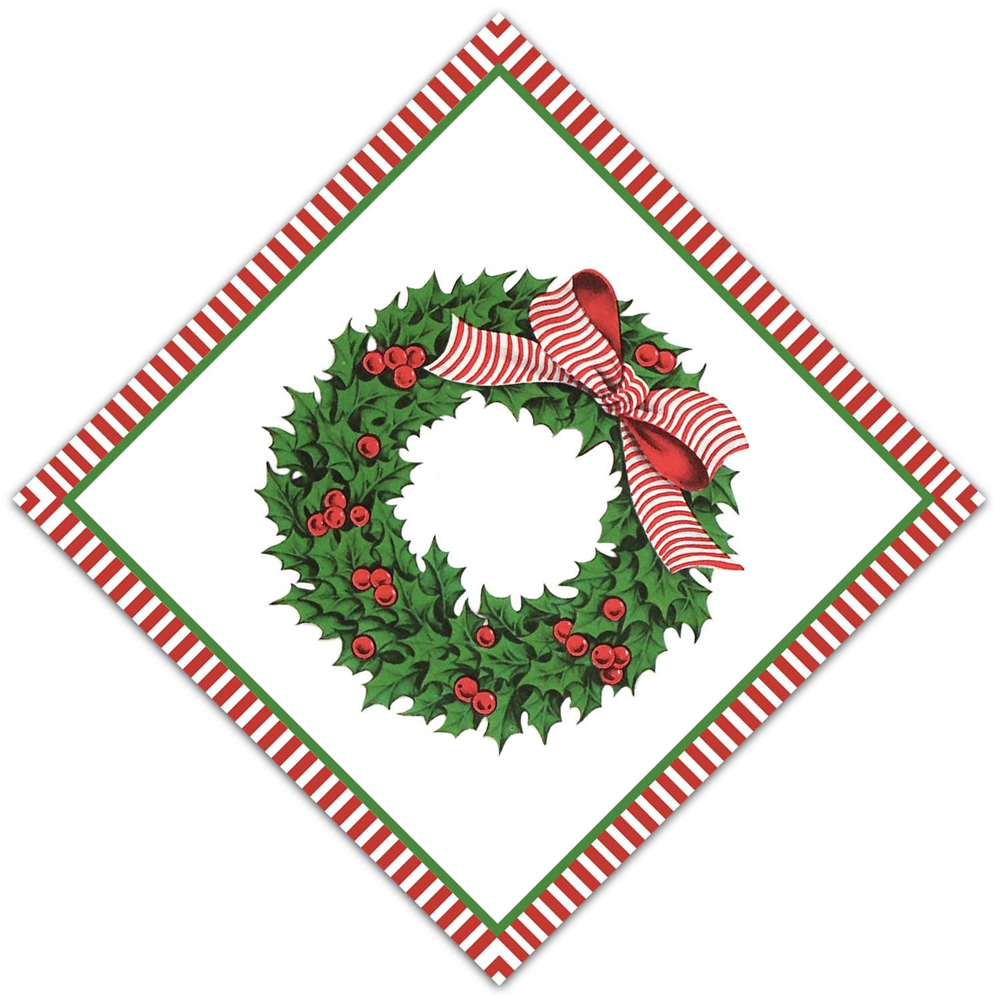 Holly Wreath Paper Cocktail Napkins | Pack of 20 - Bria Blair Creative