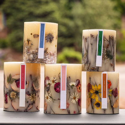 Honey Tobacco Small Round Botanical Candle - Bria Blair Creative