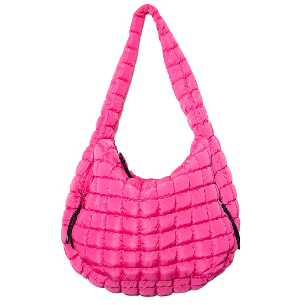 Hot Pink Valentine's Day Hobo Tote Bag: Hot Pink - Bria Blair Creative