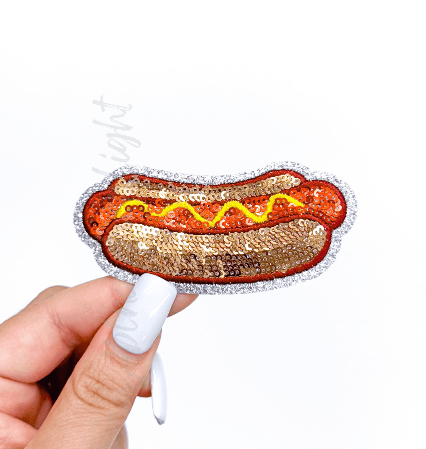 Hotdog Ballpark Food Sequin Patch - Bria Blair Creative