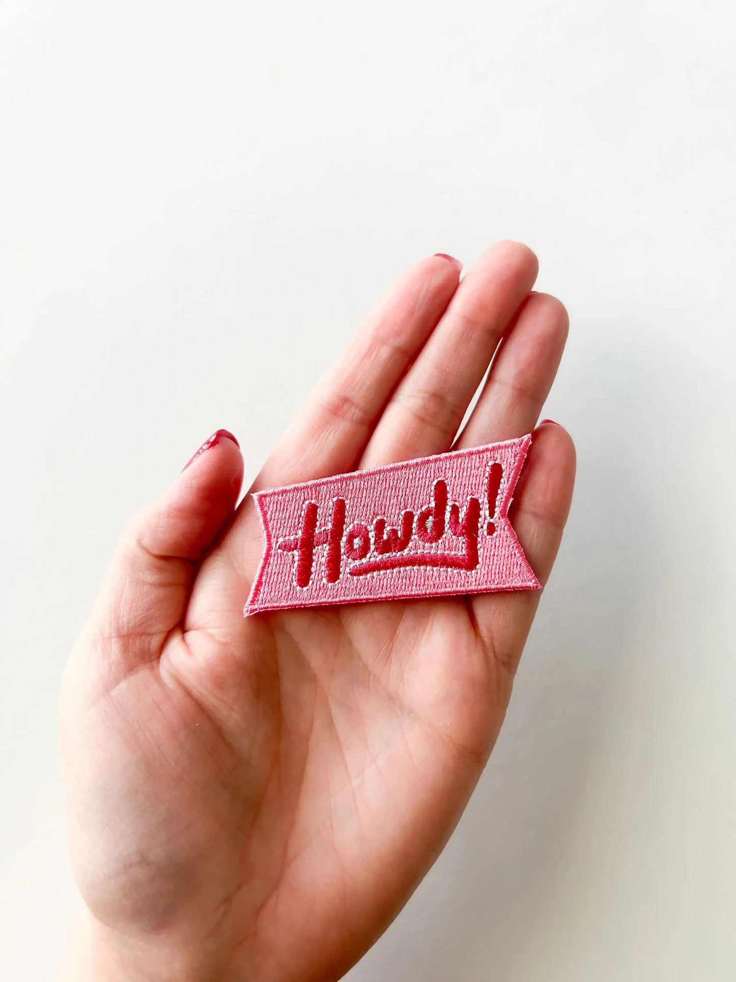 Howdy Embroidered Patch Iron - On Patch Pink Patch - Bria Blair Creative