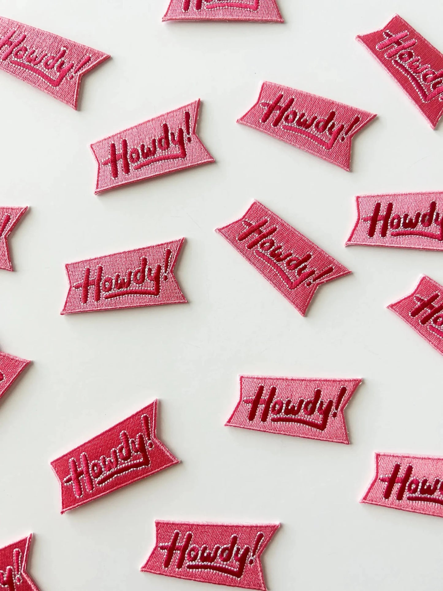 Howdy Embroidered Patch Iron - On Patch Pink Patch - Bria Blair Creative