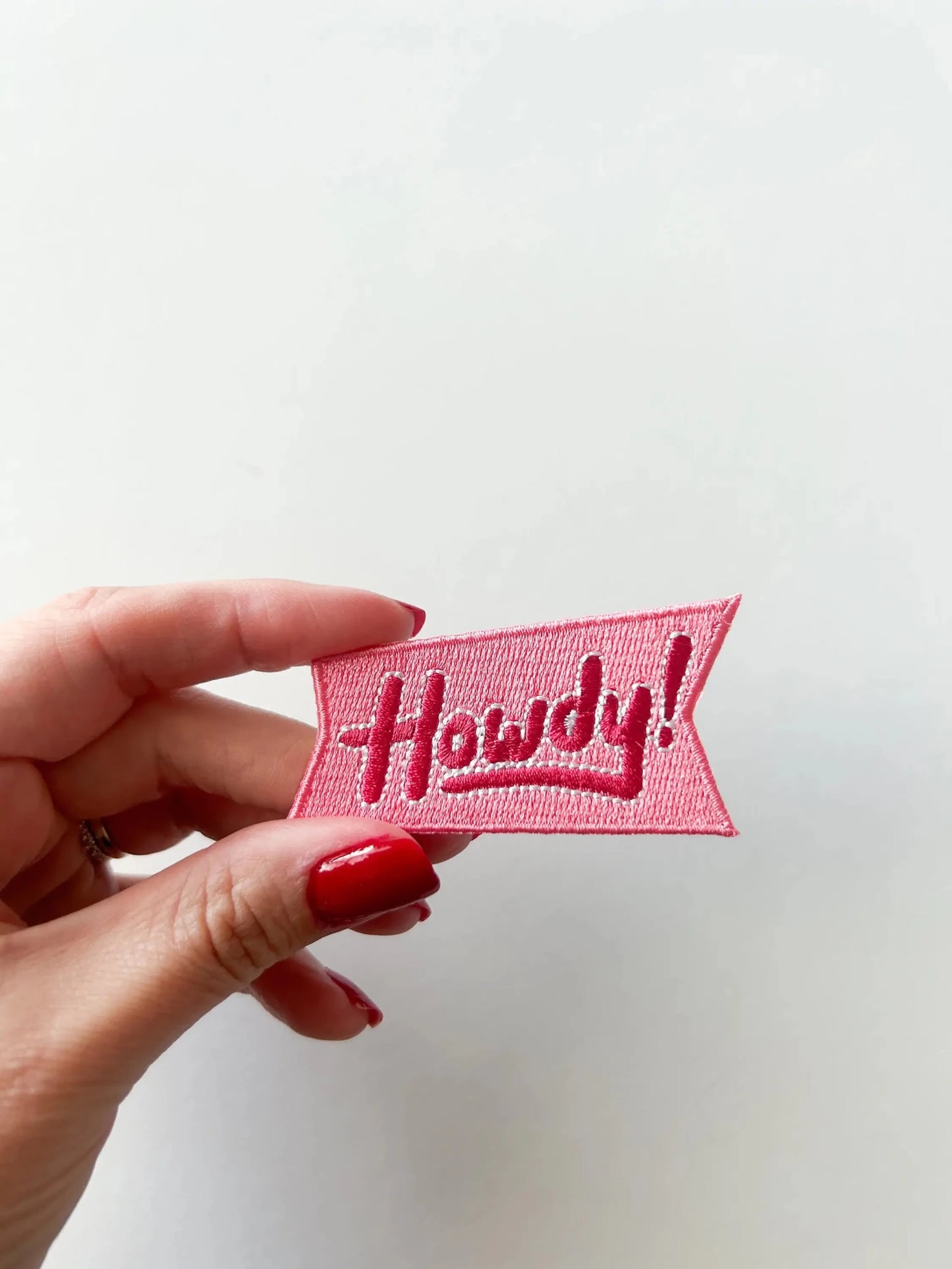 Howdy Embroidered Patch Iron - On Patch Pink Patch - Bria Blair Creative
